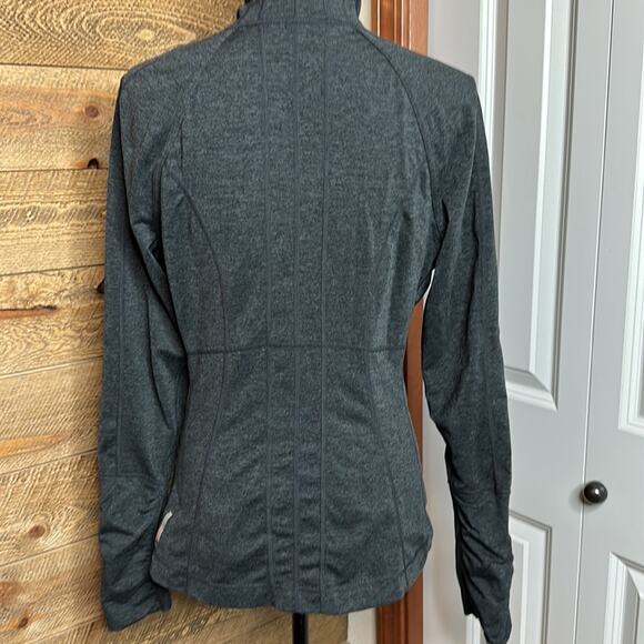 Zella Full Zip Jacket Gray Mock Neck Long Sleeve Size Medium - Picture 4 of 6